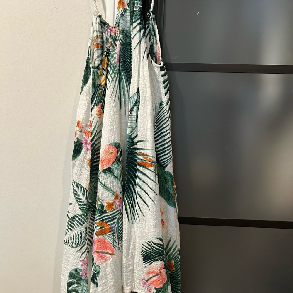 Rip Curl Green and Orange Spaghetti Strap Sundress